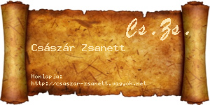 Császár Zsanett névjegykártya