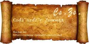 Császár Zsanett névjegykártya