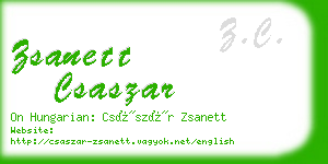 zsanett csaszar business card